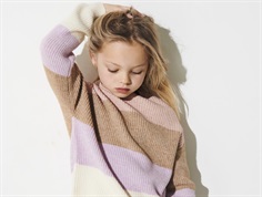 Kids ONLY sepia rose/toasted coconut/crocus petal/whitecap gray stribet pullover striktrøje